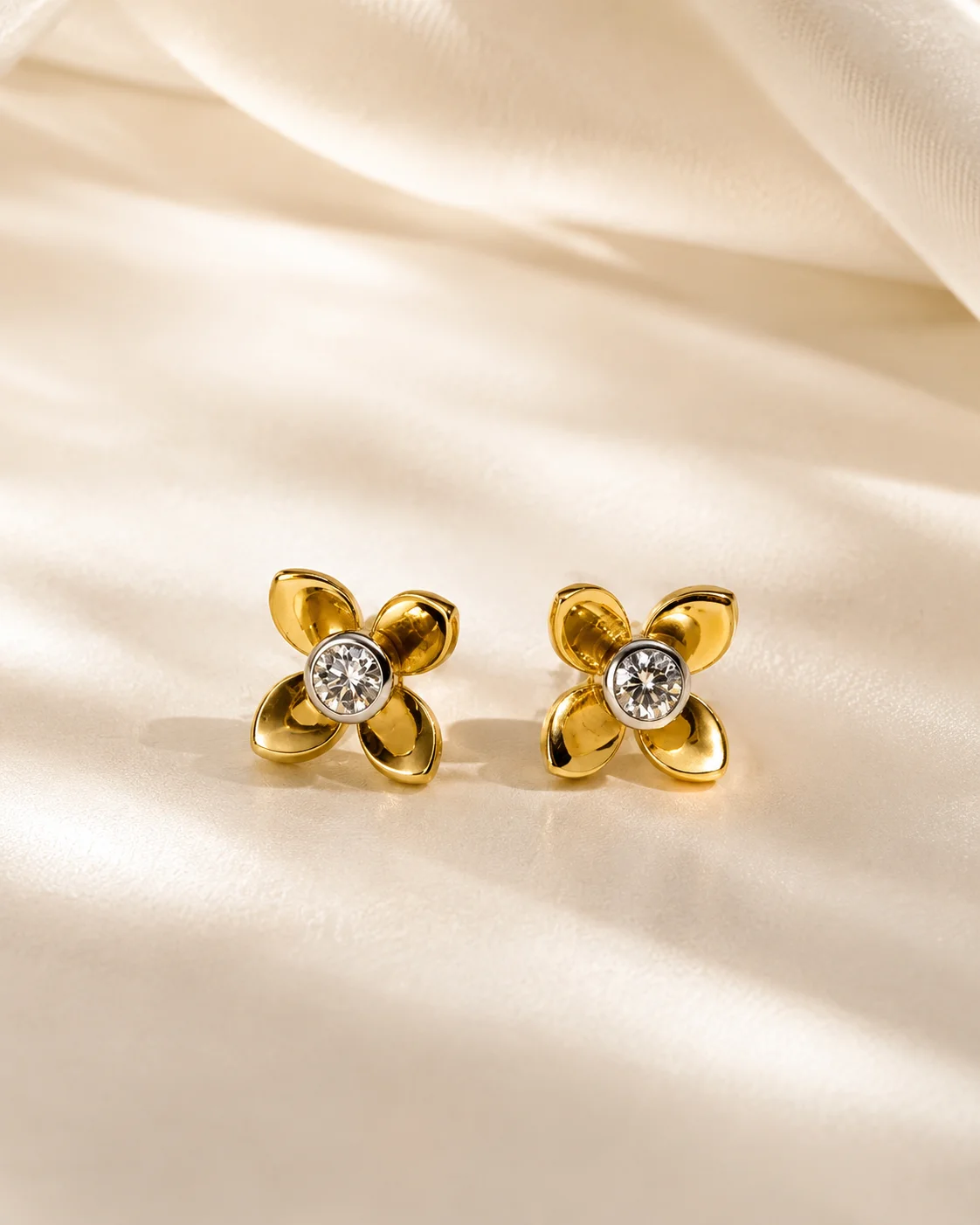 Four petal earrings