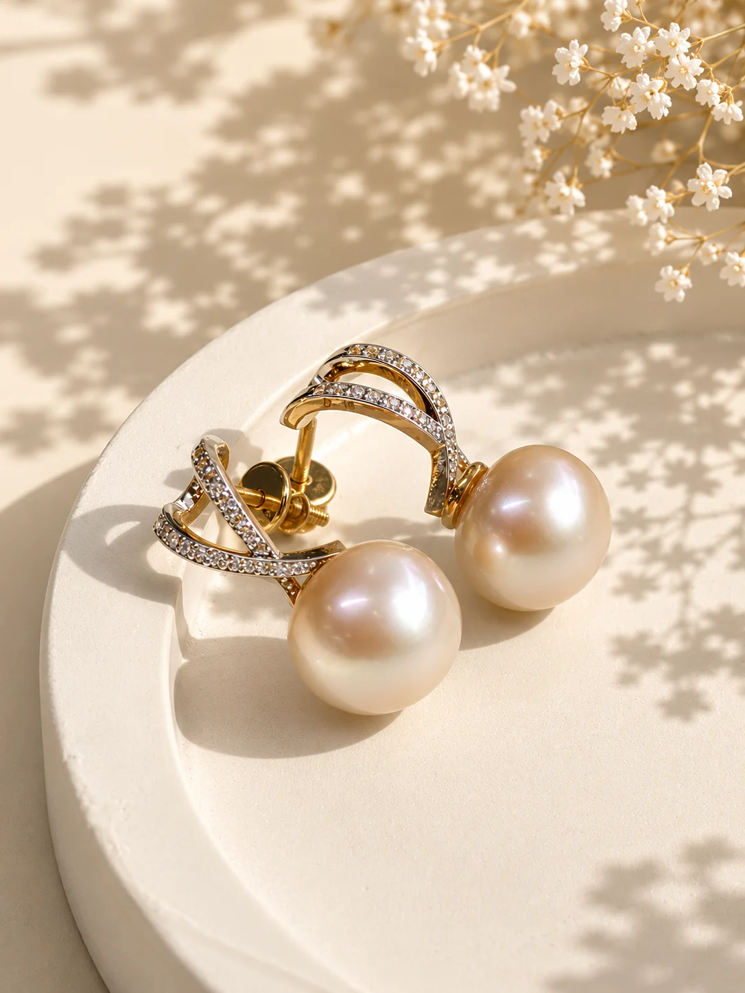 Big pearl earrings